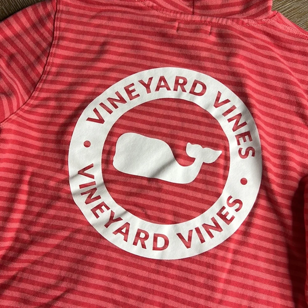VINEYARD VINES Pink Stripe Hoodie Sweatshirt M (10-12)